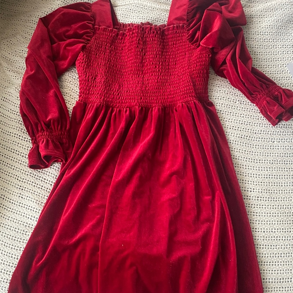 Bonnie Jean Red Velvet Formal Dress
